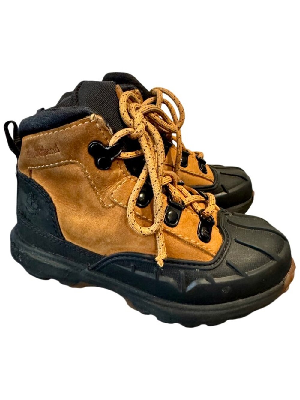 Timberland Waterproof Boots Toddler Kids Size 9 Brown Nubuck Leather Hiking EUC